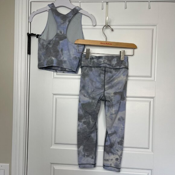 Athleta Girl High Rise Chit Chat Capri Legging Set‎ Girls Size XS (6) Athletic - Picture 3 of 11